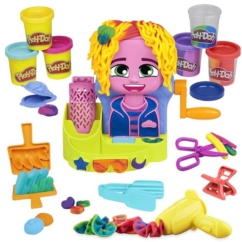 Play-Doh Hair Stylin' Salon Playset with 6 Cans, Pretend Play Toys, Age 3+