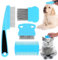 Molain Katze Hund Flohkamm, 4 Pieces Pet Reißen Fleck Entferner Kamm Set Pet Hund Katze Pflege Kamm (hellblau)
