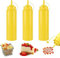 Lot de 3 bouteilles à presser en plastique jaune de 680,4 g pour condiments - Bouteilles à presser multi-usages pour ketchup, huile, confiture, sauce barbecue, vinaigrettes, grillades, sirop