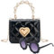 RSXING Kinder Umhängetasche Mädchen Handtasche - Verstellbarem Gurt Perlen Handtasche - Prinzessin Mini Tasche Kinder Schultertasche Geschenke für 3 4 5 6 jährige Mädchen(schwarz)
