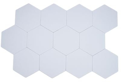 Akustikplatten Selbstklebend 12 Stücke, Hexagon Schallabsorber Wand Polyester-Faser 30x35x0,9cm für Wohnzimmer Arbeitszimmer Schlafzimmer Klavierzimmer Aufnahmeräume (Weiß)