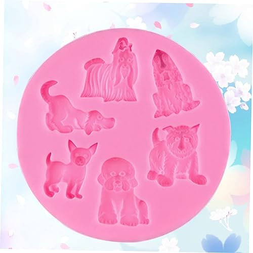 Alipis 2St backen Kuchenform eisformen Silikonformen 3D-Silikonform Backformen Silikon kuchenform silikon silikonform selber machen der Hund Schimmel Geburtstagsparty liefert Rosa