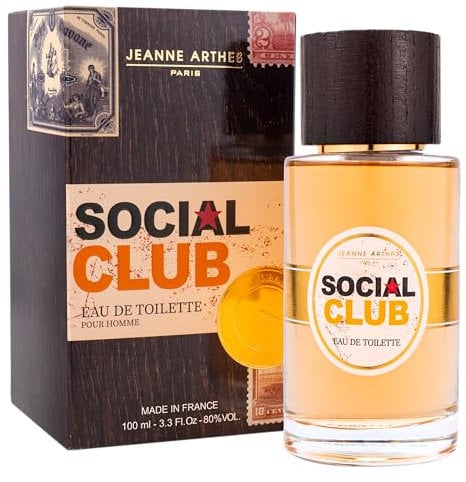 JEANNE ARTHES - Parfum Homme Social Club - Eau de toilette - Flacon Vaporisateur 100 ml - Fabriqué en France à Grasse