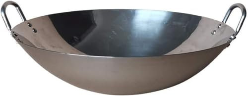LRTYZBD Gusseisen-Wok-Pfanne, handgefertigt, antihaftbeschichtet, Durchmesser 80 cm