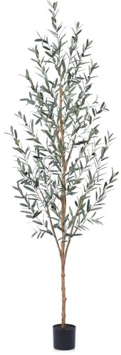 CROSOFMI Olivier Artificielle Plantes Artificielles Interieur en Plastique Pot 210 cm Grande Fausse Plante Exterieur Decoration Balcon Chambre Maison(1 Pack)