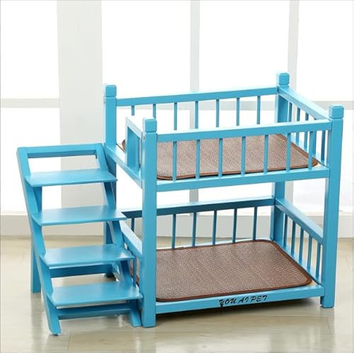 GJVBGA Etagenbett für kleine, mittelgroße und große Hunde, abnehmbares, doppellagiges Haustierbett mit Treppe (Größe: XL, Farbe: E)