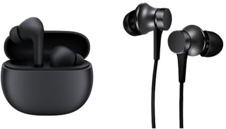 Xiaomi Redmi Buds 4 Active Bluetooth 5.3 Headphones Wireless Headphones Powerful bass Intelligent Touch Control Up to 28h Battery Life Black & Mi In-Ear Headphones Basic