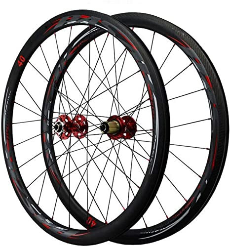 Laufradsatz 700C Carbon-Rennrad-Laufradsatz, Scheibenbremse, Schnellspanner vorne 2 hinten 4, abgedichtetes Lager, 40 mm Felge aus Aluminiumlegierung, 7-11-Gang-Rennrad