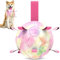 HETOO Hundeball Hundespielzeug Ball mit Griff für Hund Interaktives Schleppen von Krieg Wasser Hundebälle Spielzeug Geburtstagsgeschenk für Mittel/Große Hunde (8 Zoll Rosa Farbverlauf)