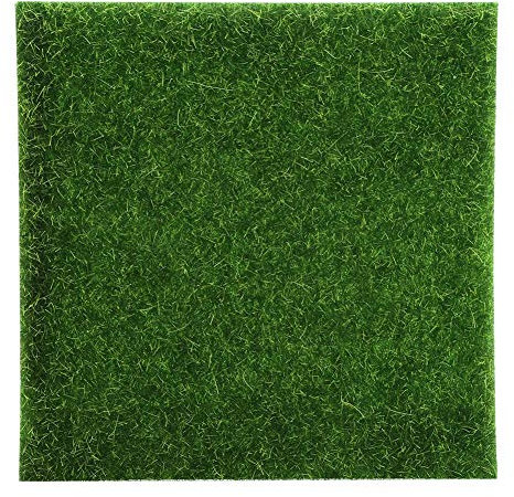 Jwthee Erba finta per artigianato, 10 pezzi, verde erba artificiale quadrata, in finta plastica, per giardino delle fate, tovagliette sintetiche, tappeto erboso per interni ed esterni