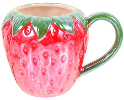 CATIEBYE Getränkebecher Erdbeere Keramiktasse Wassertasse Mehrzweck-getränkebehälter Für Frühstückstee Stilvoll