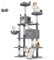TRIUMPHKEY Large Cat Tree, 209cm Tower With Scratching Post, Play Towers for Indoor Cats, Climbing Frame, Activity Trees With Sisal Pole, Hammock (Grey)