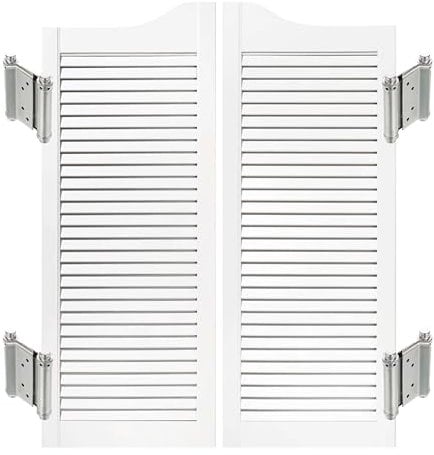 ben+camilla.com Saloontüren Komplett-Set (L/R-Paar+Pendel-Scharniere) | 100 x 80 cm Weiß - Premium Lackiert | Hochwertige Massivholz Schwingtüren