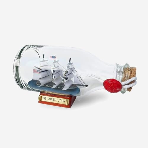 AYUNJIE Sailboat in A Bottle, Ship Model Craft Ornaments, Small Ship in A Glass Bottle Home Building Decoration Gifts for Friends and Family (12 * 5.5 * 7.5 cm)