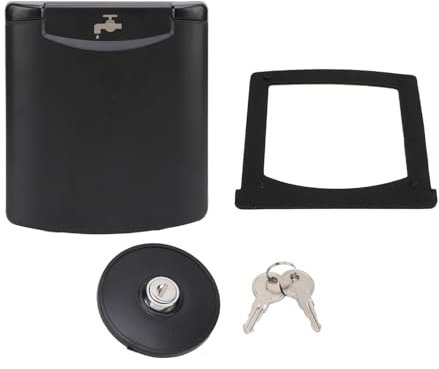 Aramox Entrée de Remplissage en Eau RV, Trappe de Remplissage d'eau avec Couvercle Magnétique et Verrouillage, 5,2x5,7 Pouce, Noir, Connexion d'eau pour Les Bateaux de Camping-Car RV,