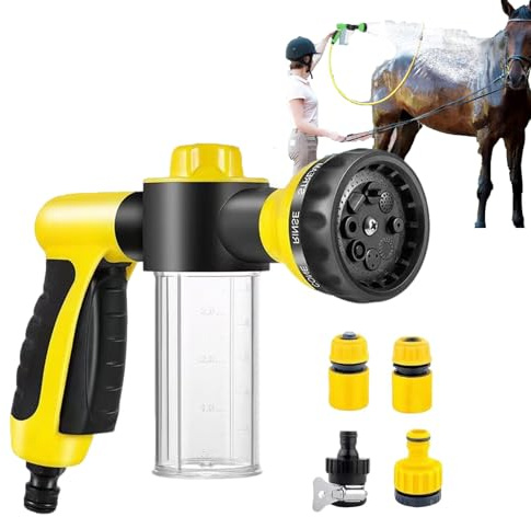 XRXRX Auto Schaum Sprayer, Hund Dusche Anbau, Upgrade 8-in-1 Mode Hundeshampoo Sprayer, Mit Seifenspender, Vielseitiger Garten Schlauch Sprayer Für Hundewaschen, Auto Reinigung Und Garten Bewässerung