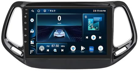 9 Pollici Android 13 Autoradio per Jeep Compass 2017-2019 Navigazione GPS Touch screen con Bluetooth SWC FM RDS Radio AHD 4G/WIFI DVR Ventola di raffreddamento(8+256G)