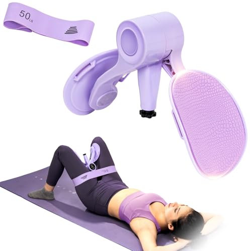 FACHARED Oberschenkeltrainer [2025 Upgrade], 5-36kg Oberschenkel Trainer Beckenbodentrainer, 360° Innenschenkel Trainer, Hüft- und Oberschenkeltrainer Kegelübungsgerät mit 23kg Widerstandsband