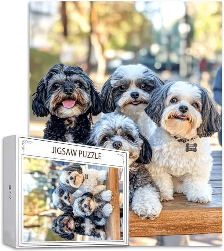 Puzzle 2000 Teile Tier Puzzle Erwachsene, DIY Groß Puzzelmatten, Holzpuzzle für Erwachsene und Kinder ab 12 Jahren Wooden Jigsaw Hund Geschicklichkeitsspiel für Die Ganze Familie, Geschenke D-587