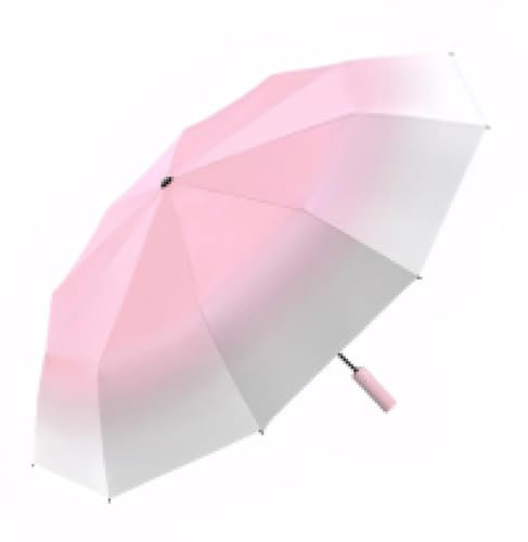 Meichoon Paraguas de Viaje UV UPF 50+ Mejorado Doble de Fibra de Vidrio 24 Varillas Portátil Liviano Impermeable y a Prueba de Viento Sombrilla Estilosa con Degradado para Senderismo Rosa