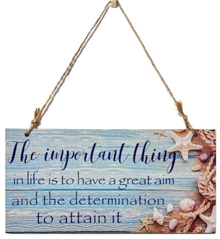 Carteles de Madera Decorativos, Letreros Colgantes con Frases, Placa Decorativa Personalizada, Frases Motivacionales e Inspiradoras para Pared, Decoracion Casa 20 x 10 cm Azul