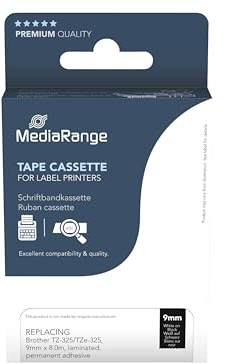 MediaRange Plastic Tape Cassette, for Label Printers Using Brother©, MRBTZ325