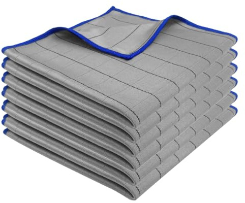 Chiffons en Fibre de Carbone 30x30 cm, Chiffon Magique Microfibre Carbone 400gsm 400 gsm, Chiffon Magique Microfibre carbone, Lingette Carbonee microfibre pour Vitres Écrans Vaisselle Cuisine Voiture