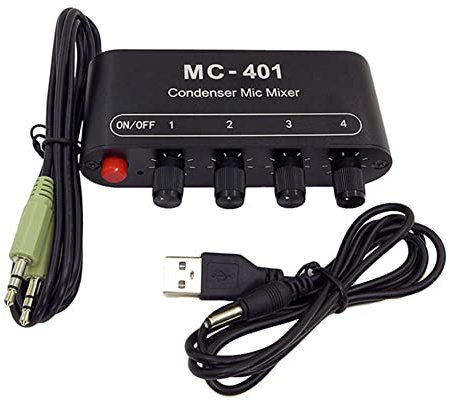 Malloy New Mini Audio Mixer Condenser Microphone Mixer Microphone Amplifier for Computer Mobile Phone Sound Card