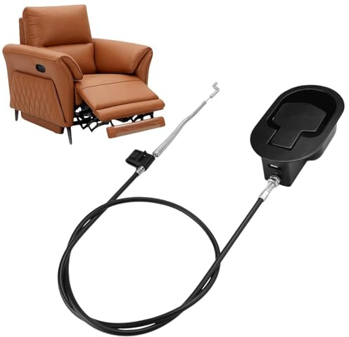 ZESHGON Recliner Release Pull Handle, Aluminium Alloy Universal Chair Release Pull Handle Replacement with Cable, Metal Chair Recliner Handle Replacement Accessory