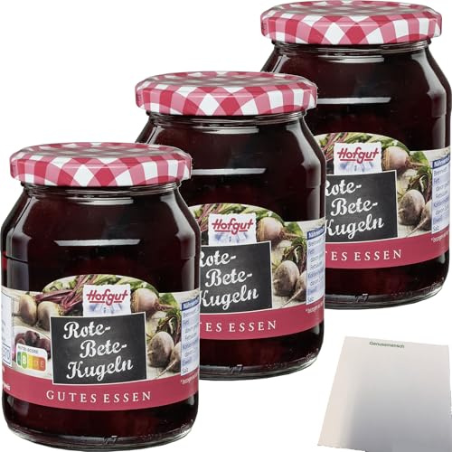 usy Bundle für Hofgut Rote Bete Kugeln 3er Pack (3x370ml Glas) + usy Block