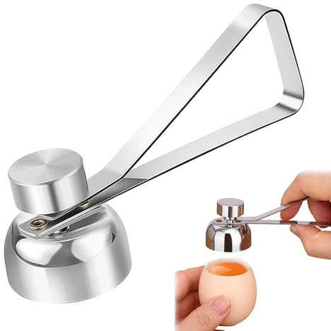 Stainless Steel Egg Topper, Egg Topper, Boiled Egg Cutter, Egg Cracker Tool, for Raw or Soft Hard Boiled Egg, Dishwasher Safe(Silver)