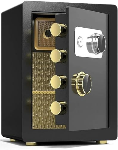 Safes Büro, feuerfester Stahl, wasserdicht und diebstahlsicher, Aktenschrank für Hotelfinanzen, Familienaufbewahrungsbox, mit Fußpolstern, Höhe 40 cm/45 cm, Schwarz-1
