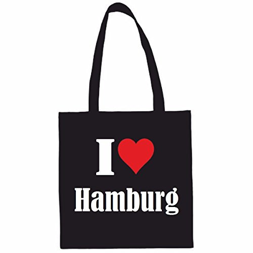 Reifen-Markt Tasche I Love Hamburg Größe 38x42 Farbe Schwarz Druck Weiss