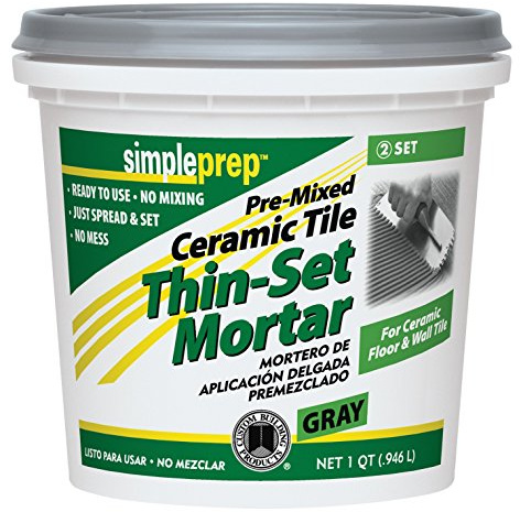 Simple Set CTTSGQT GRAY 1 Qt Gray Simple Set™ Pre Mixed Ceramic Tile Thin Set Mortar