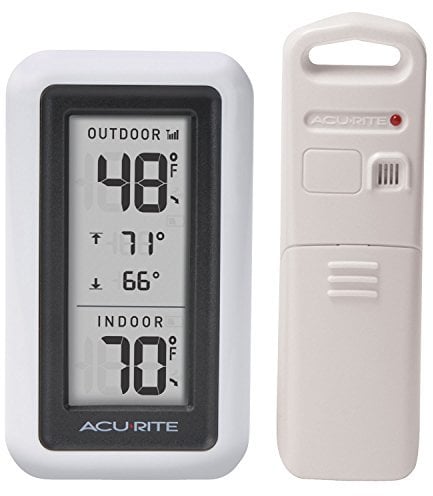 AcuRite Digital Thermometer with Indoor, Outdoor Temperature and Daily High and Lows (00424CA), White