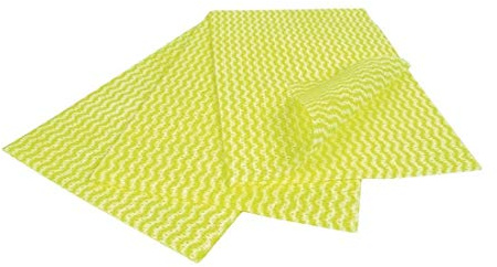 EcoTech EWF25Y Envirowipe Compostable Folded Cloth, Yellow (pack of 25) | Food contact safe and machine washable — highly absorbent open-weave design picks up dirt and grease with ease.