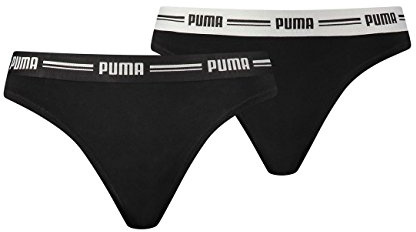 PUMA Damen Iconic String Thong 4er Pack (L, Black (200))