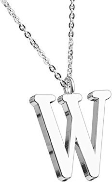 beyoutifulthings Halskette Anhänger BUCHSTABE W INITIALEN Kette Damen-Halskette Schmuck Collier Edelstahl Silber