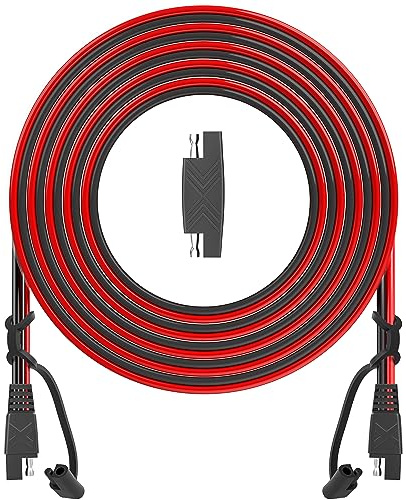 POWISER 25Feet SAE to SAE Extension Cable Quick Disconnect Connector 16AWG,for Automotive,Solar Panel Panel SAE Plug(25FT(16AWG))