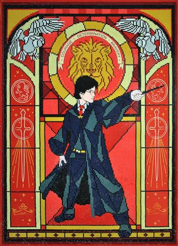 DIAMOND DOTZ CD238000710 - Original 5D Diamond Painting Set Harry Stained Glass, Kreativset mit 37.653 Diamant Mosaiksteinen, Malset 52 x 72 cm, DIY Komplettset für Erwachsene und Kinder ab 8 Jahren