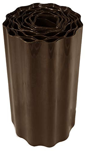 EXCOLO Rasenkante 25cm hoch x 9m in Dunkelbraun braun Beeteinfassung Beetumrandung Rasenbegrenzung Raseneinfassung Mähkante