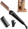 Hot Comb Straightener for Wigs & Afro Hair, 230°C Electric Heat Pressing Comb, Adjustable 80-230°C Temperature, LCD Display with Anti-Scald Hood & Gloves