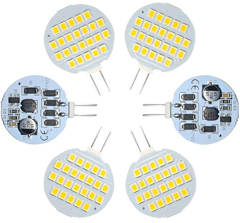 GLMING G4 LED-Lampe 24-2835SMD Superhelle Domlicht Warmweiß AC/DC12-24V Packung mit 6