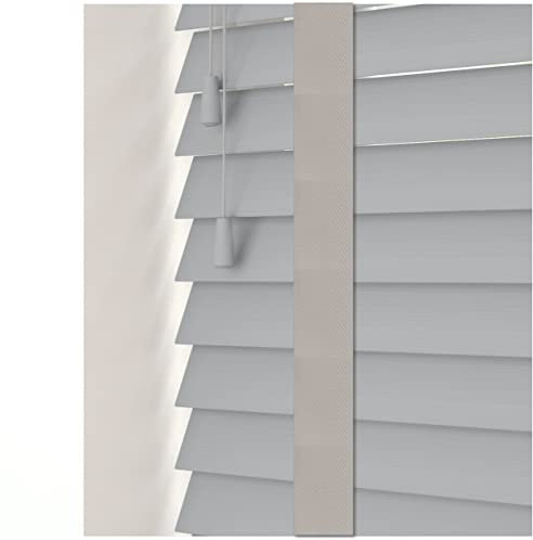 Custom Made To Measure Faux Wood Fine Grain Venetian Blinds With Tapes (50mm Slats) (UpTo 60cm (Width) x 130cm (Length), Dove Grey)