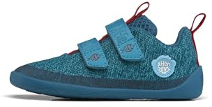 Affenzahn Barfußschuh Knit Happy mit Klettverschluss, Vegan, rutschfest, Flexibel, Reflektierend, besonders leicht in Größe 21-32 Hai - Blau