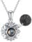 Dorunmo Ich liebe dich Halskette 100 Sprachen 925 Silber Sunflower Anhänger Halskette Projektion Halskette für Damen Schmuck Geschenke Damen Mutter Tochter(Silber)