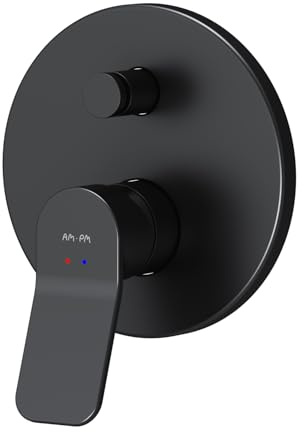 AM.PM X-Joy FXA45022 Wannen- Brausearmatur Unterputz, Wandbefestigung, mit Umsteller, für Wandmontage, leichte Installation, platzsparend, Schwarz matt