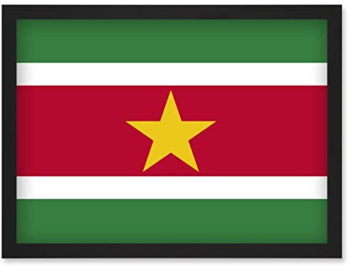 Artery8 Suriname National Flag Patriotic Vexillology World Flags Country Region Poster Artwork Framed Wall Art Print A4