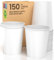 150 Bicchieri in Carta Bianchi 240ml Ecologici Biodegradabili Monouso Asporto Bevande Calde Acqua
