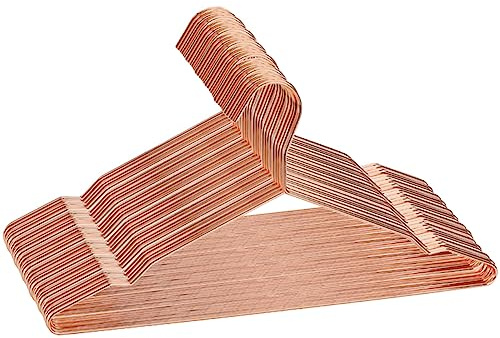 Tosnail 30 Pack 16.5 Stainless Steel Strong Wire Metal Hangers, Heavy Duty Clothes Hangers, Space Saving Closet Organizer - Rose Gold
